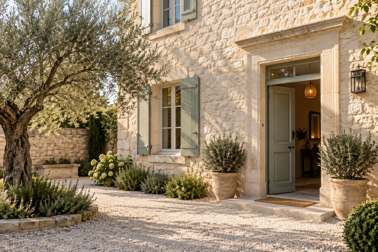 Maison en pierre baignée de lumière, illustration d’un lieu d’intervention